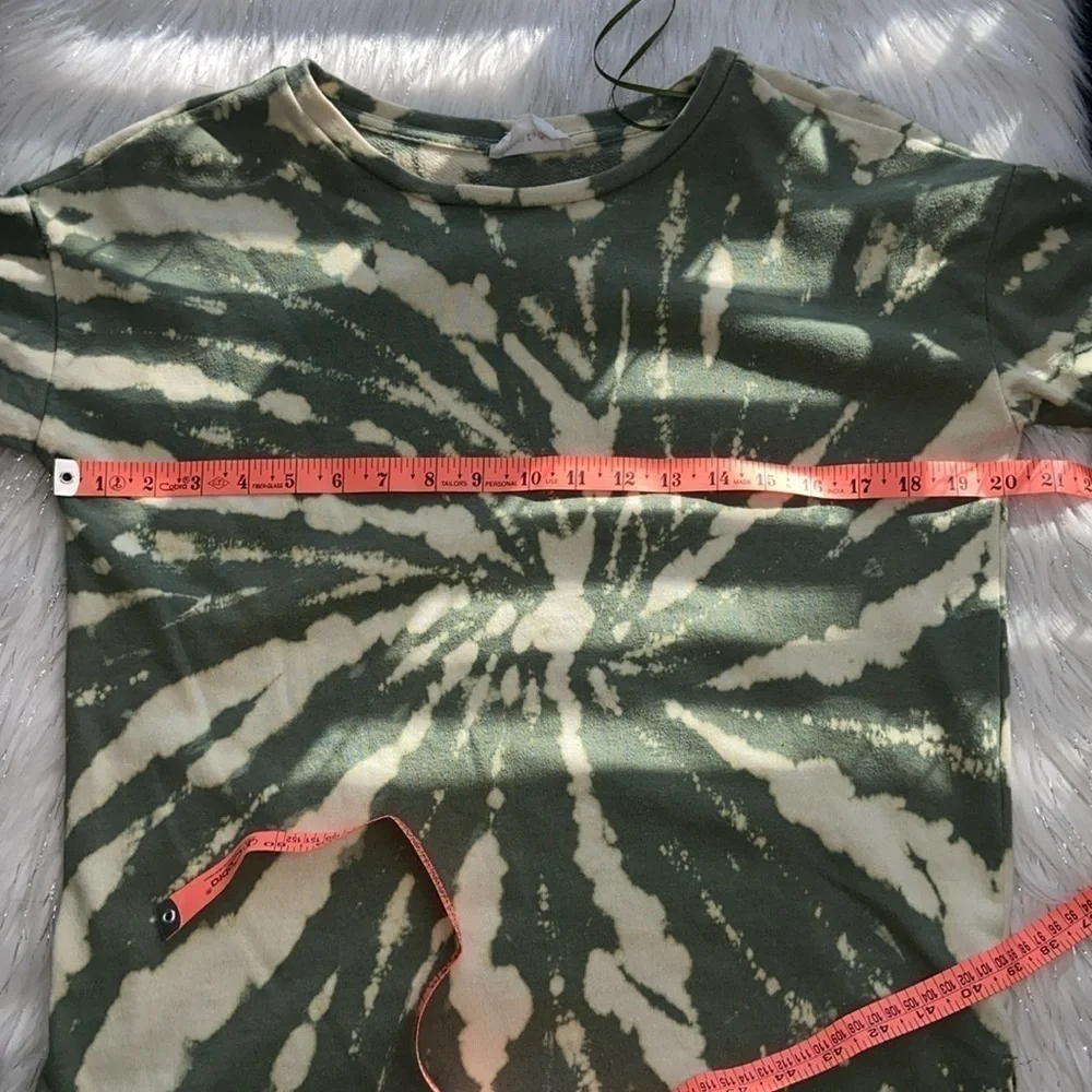 Olive & Oak size Small Terry Green Bleach Tie-Dye Sweatshirt - Picture 10 of 13